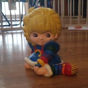 Custom painted rainbow Brite bank!!